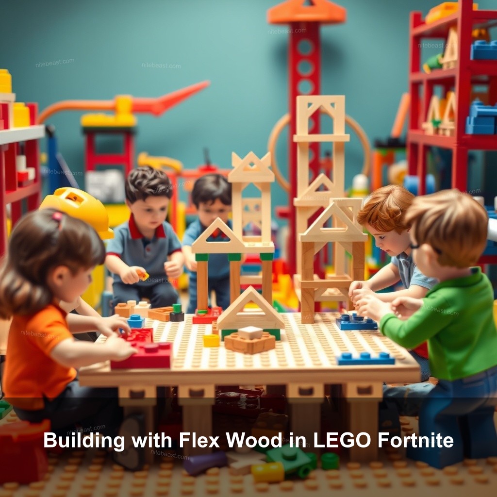 Building with Flex Wood in LEGO Fortnite